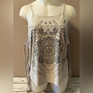 Charlotte Russe Faux Suede Fringe Top